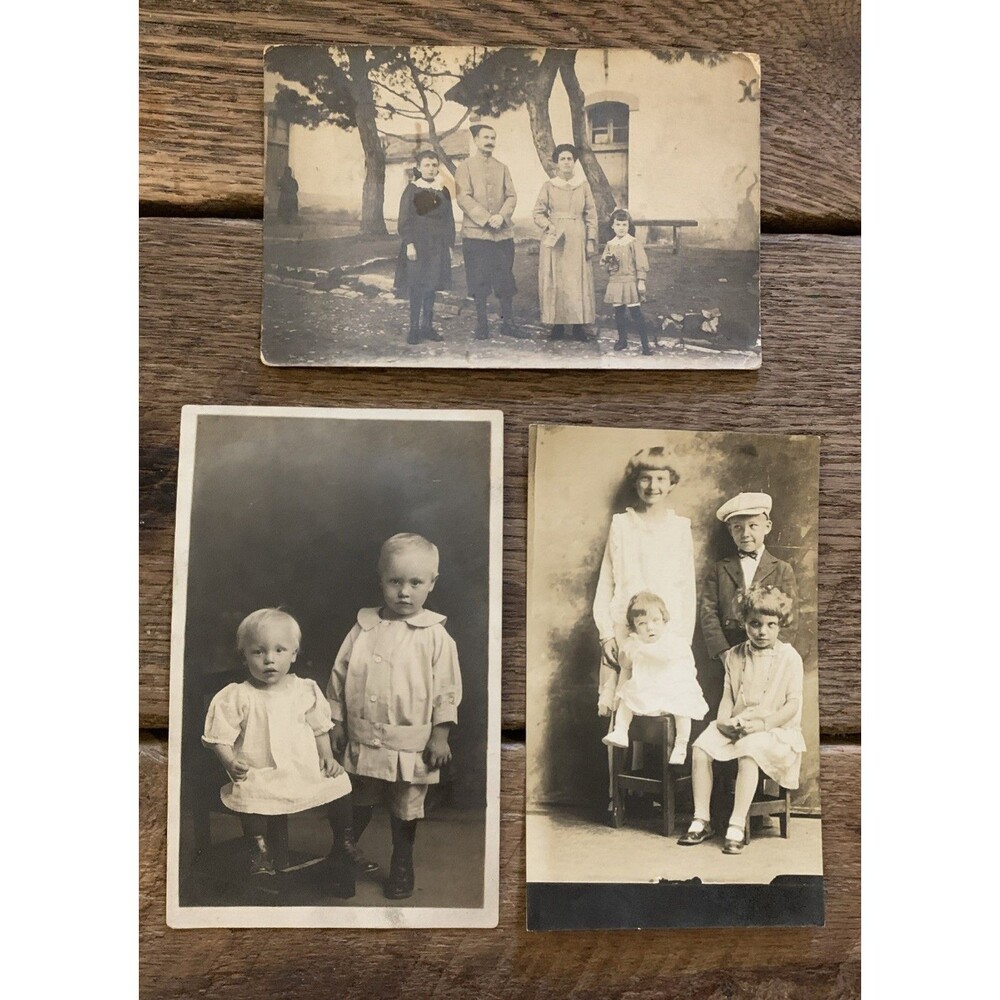 Lot of 3 Early 1900s Antique Photo Post Cards - France & USA -